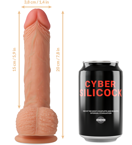 CYBER SILICOCK - STRAP-ON FREEMAN LIQUIDE SILICONE AVEC 3 ANNEAUX GRATUITS 20 CM -O- 3.8 CM by CYBER SILICOCK