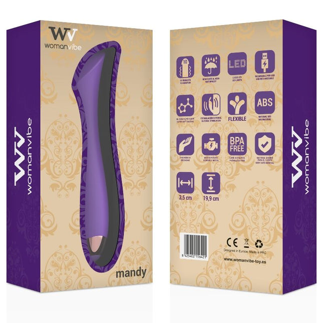 WOMANVIBE - VIBRATEUR RECHARGEABLE EN SILICONE MANDY POINT "K" - Concombre Boutique
