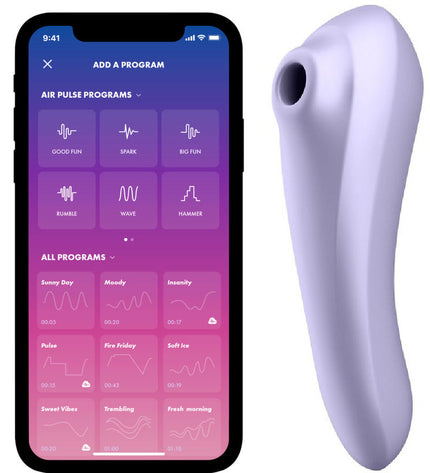 SATISFYER - VIBRATEUR DUAL PLEASURE AIR PULSE MAUVE by SATISFYER CONNECT