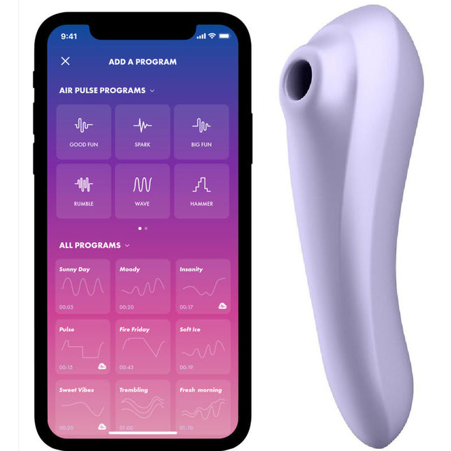 SATISFYER - VIBRATEUR DUAL PLEASURE AIR PULSE MAUVE by SATISFYER CONNECT