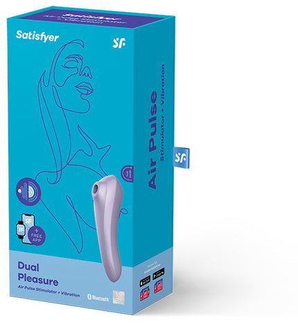 SATISFYER - VIBRATEUR DUAL PLEASURE AIR PULSE MAUVE by SATISFYER CONNECT