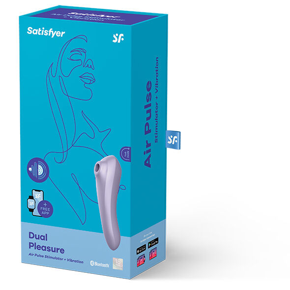SATISFYER - VIBRATEUR DUAL PLEASURE AIR PULSE MAUVE by SATISFYER CONNECT