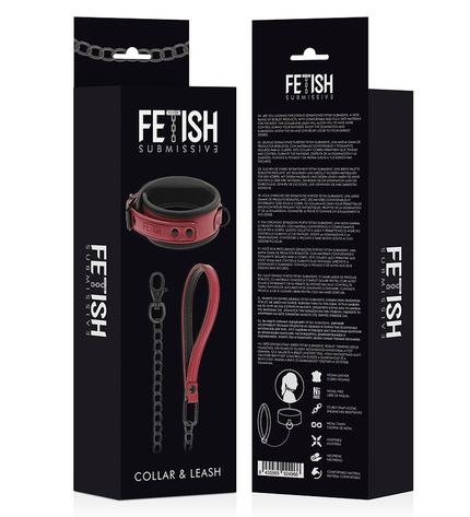 FETISH SUBMISSIVE DARK ROOM - COLLIER CHAÎNE DOUBLURE EN NÉOPRÈNE by FETISH SUBMISSIVE DARK ROOM