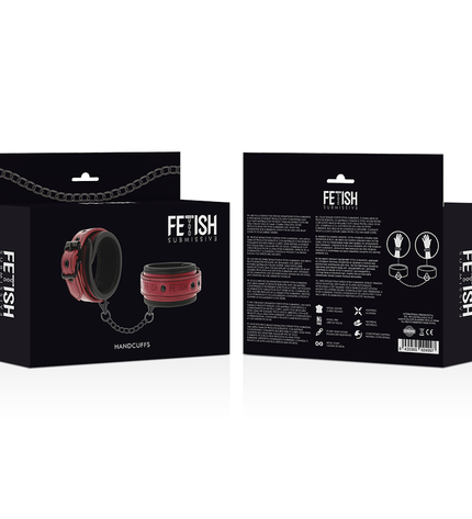 FETISH SUBMISSIVE DARK ROOM - MENOTTES EN CUIR VÉGAN AVEC DOUBLURE EN NÉOPRÈNE by FETISH SUBMISSIVE DARK ROOM