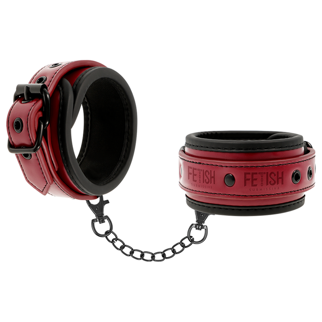 FETISH SUBMISSIVE DARK ROOM - MENOTTES EN CUIR VÉGAN AVEC DOUBLURE EN NÉOPRÈNE by FETISH SUBMISSIVE DARK ROOM