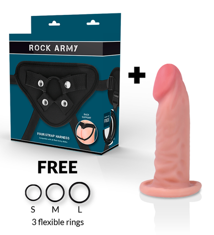 ROCKARMY - HARNAIS + GODE RÉALISTE TIGRE DOUBLE DENSITÉ 14 CM -O- 4.46 CM by ROCK ARMY