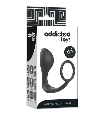ADDICTED TOYS - PLUG ANAL AVEC ANNEAU EN SILICONE NOIR by ADDICTED TOYS