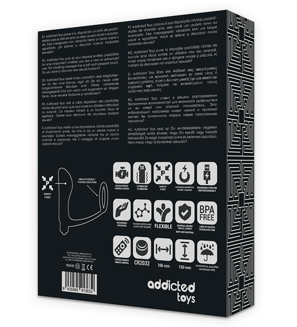 ADDICTED TOYS - ANNEAU PÉNIS AVEC TÉLÉCOMMANDE PLUG ANAL NOIR RECHARGEABLE by ADDICTED TOYS