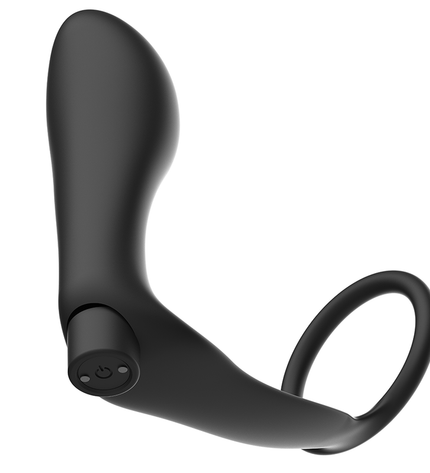 ADDICTED TOYS - ANNEAU PÉNIS AVEC TÉLÉCOMMANDE PLUG ANAL NOIR RECHARGEABLE by ADDICTED TOYS