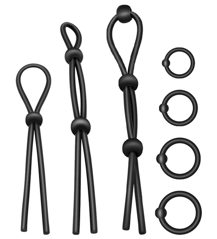 ADDICTED TOYS - ENSEMBLE DANNEAU PÉNIAL FLEXIBLE EN SILICONE 7 PIÈCES by ADDICTED TOYS